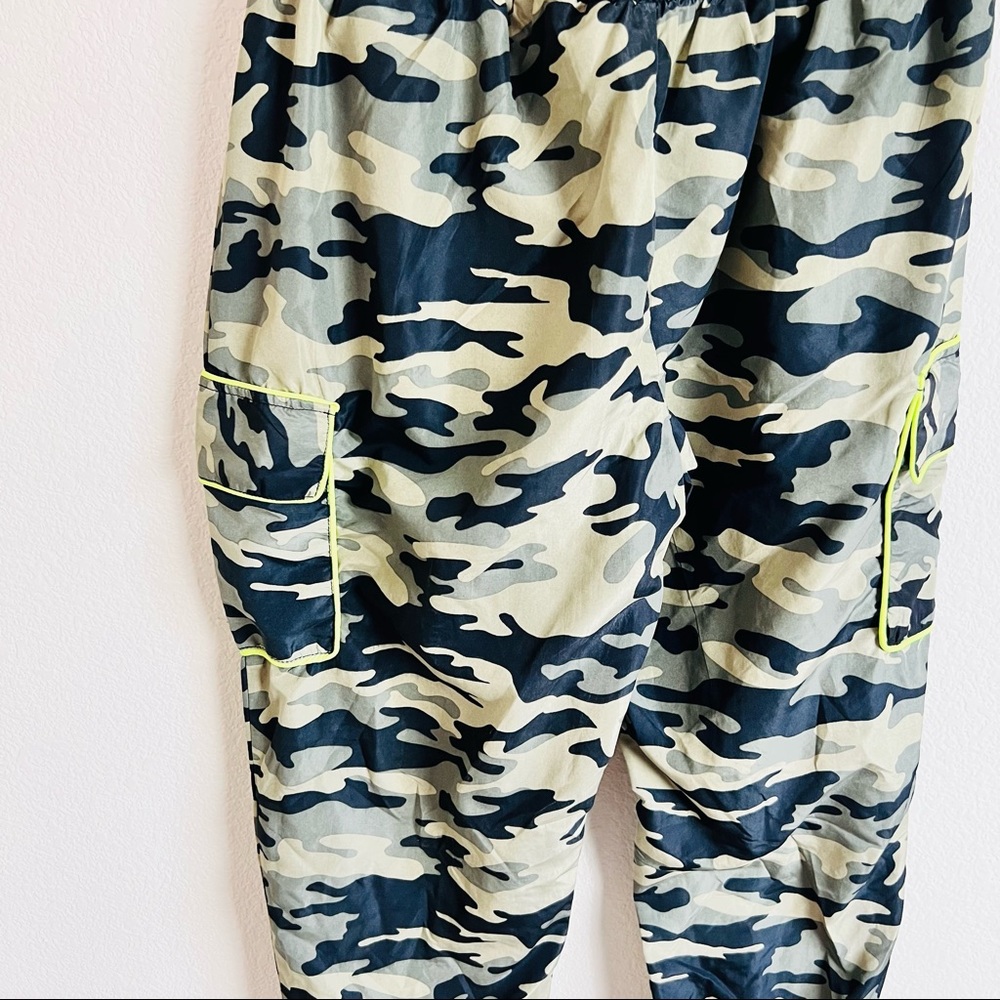Neon Green & Camouflage Drawstring Joggers - Picture 4 of 16